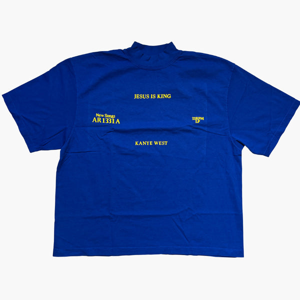 Kanye West Jesus Is King Vinyl I T-shirt Blue