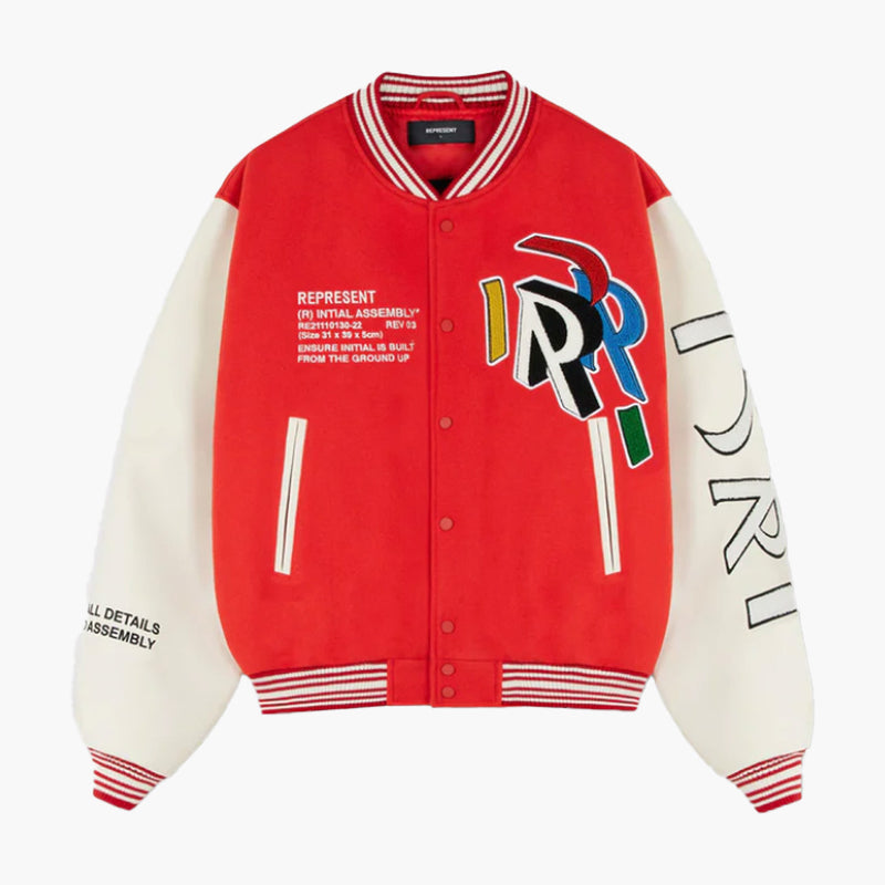 Represent Initial Varsity Jacket Burnt Red