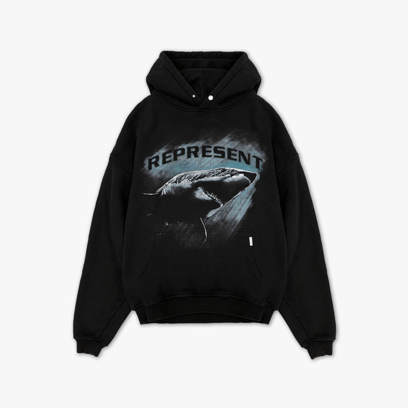 Represent Shark Hoodie Jet Black