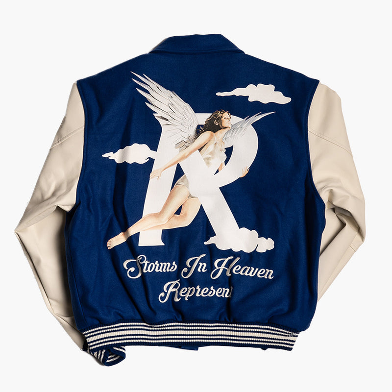 Represent Storms In Heaven Varsity Jacket Cobalt Blue Rückseite