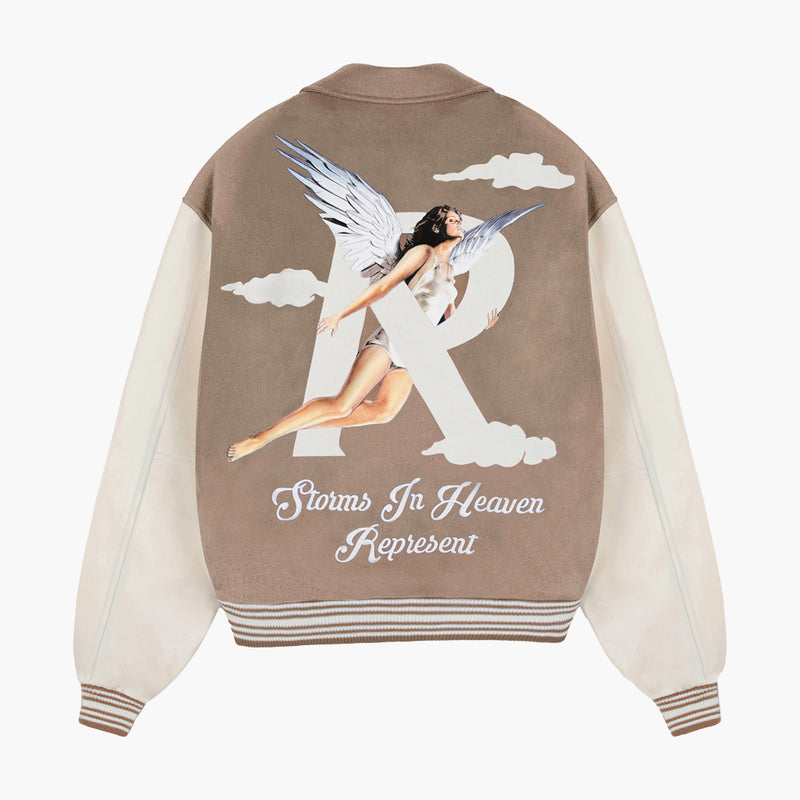 Represent Storms In Heaven Varsity Jacket Mushroom Rückseite