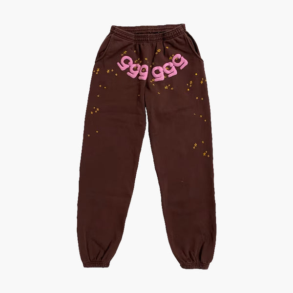 Sp5der Worldwide Angel Number Sweatpants Brown