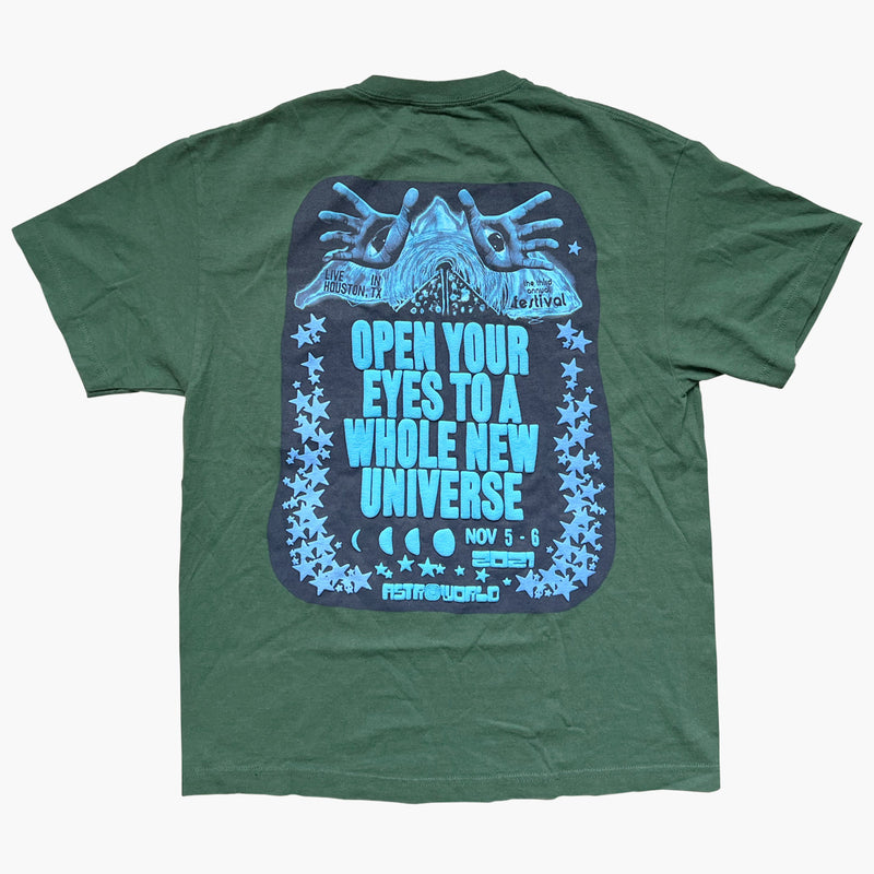 Travis Scott Open Your Eyes Tee Olive