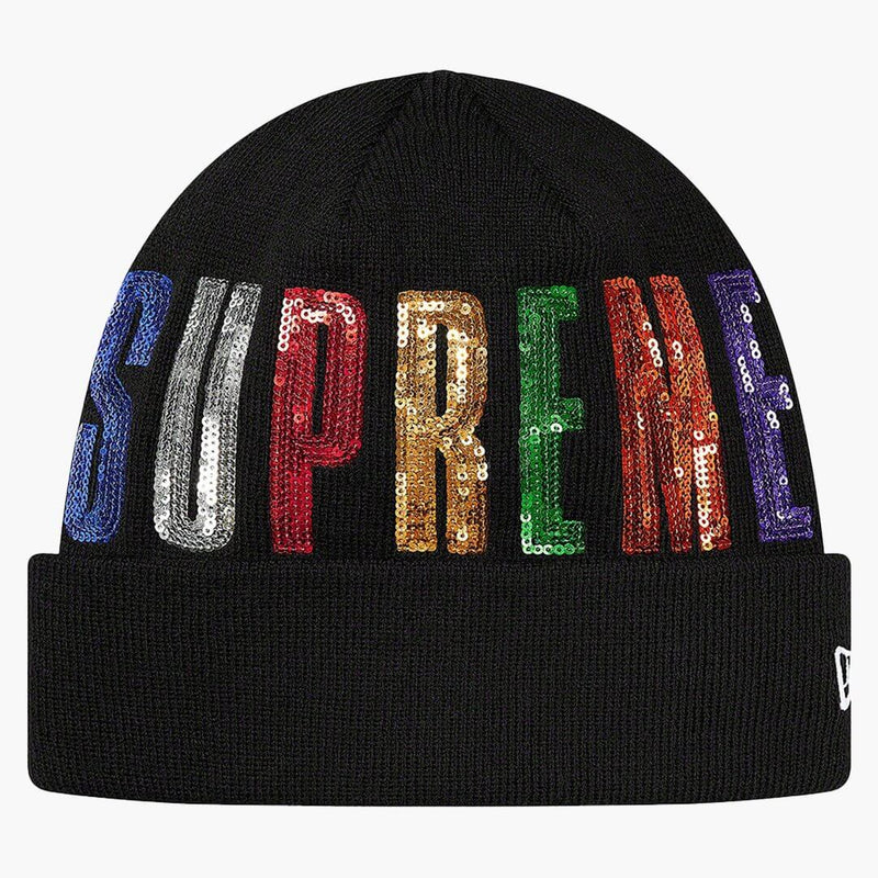 Supreme/New Era Sequin Beanie Multicolor Black